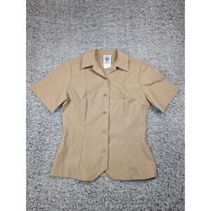 USMC Khaki Shirt Adult 8R Brown Short Sleeve US Marine Service Dress Military